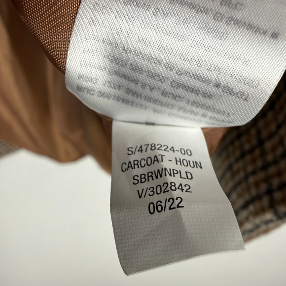 NEW Old Navy Womens 2X Houndstooth Wool Blend Coat Brown Tan Plaid Overcoat - Picture 14 of 14